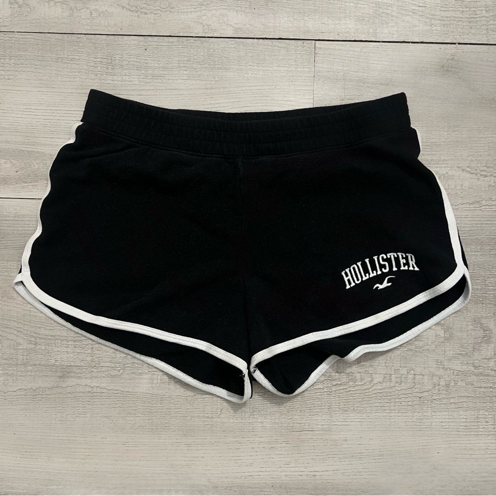 Hollister Black Athletic Shorts with White Piping
